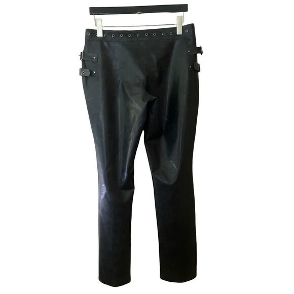 MIAOU Toni Black Latex Flares Buckle Cargo Pants Revolve Sz XXS NWT $450 - Picture 3 of 12
